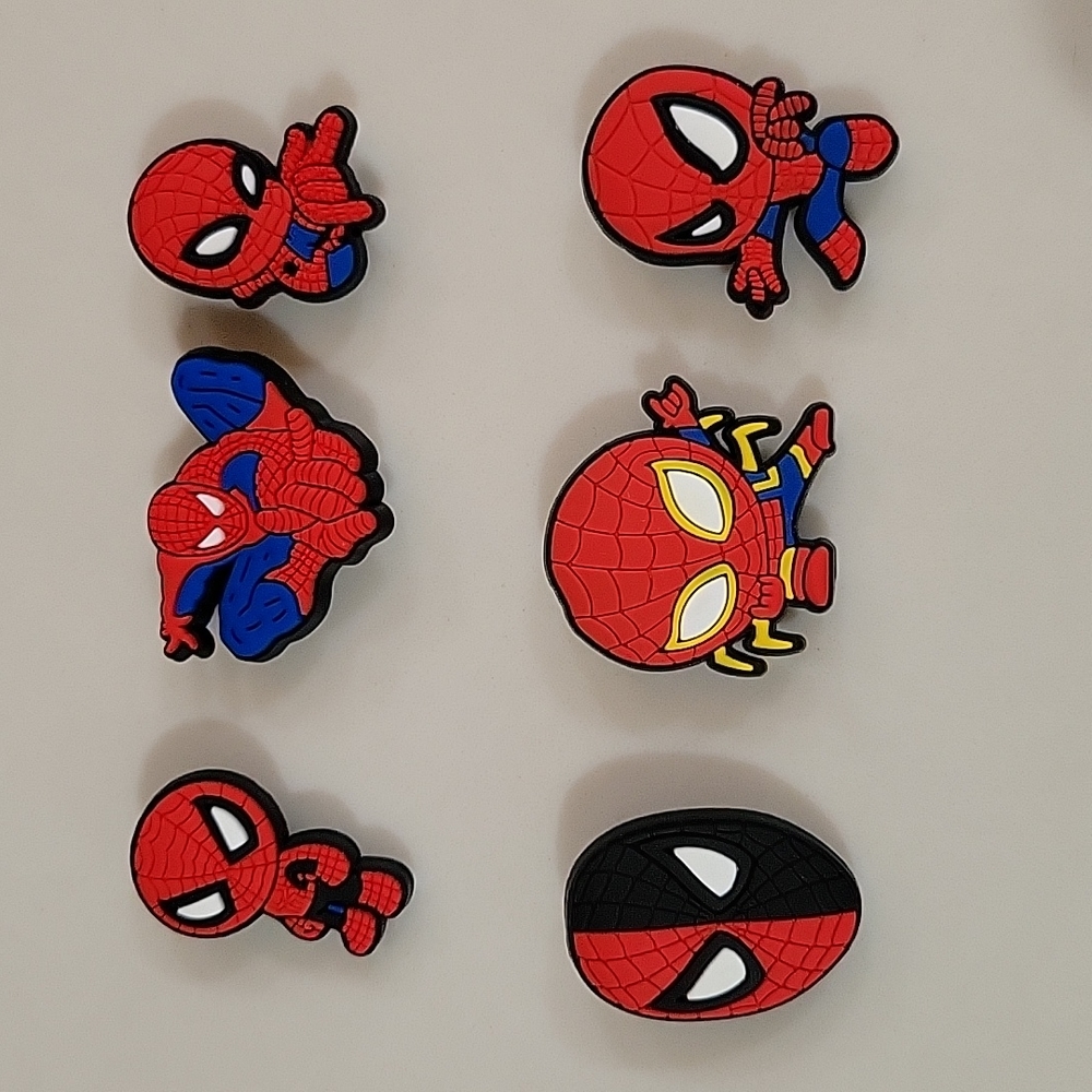 6pcs Spydey Characters Croc Shoe Charms
